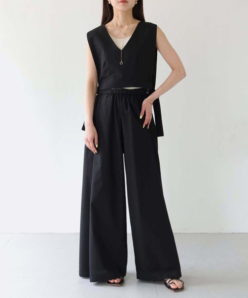 HER CLOSET（ハークローゼット）の「【shemoshelly】WEB限定コットンリネンセットアップ（セットアップ・レディース・ブラック/ベージュ・M）」の9枚目の写真