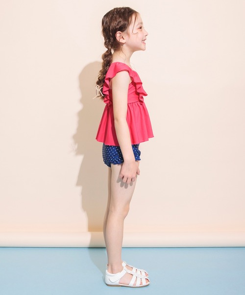 BRANSHES（ブランシェス）の「【水着】タンキニ（水着・キッズ・ベージュ/エメラルド/ラベンダー/フューシャピンク・100/110/120/130/140/150）」の14枚目の写真