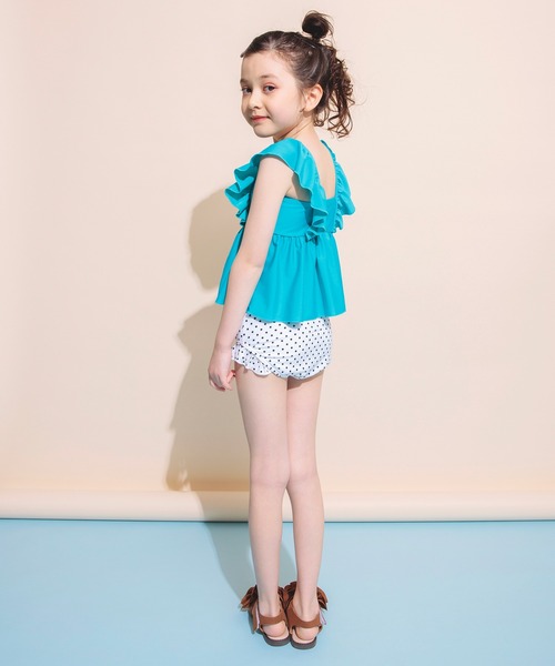 BRANSHES（ブランシェス）の「【水着】タンキニ（水着・キッズ・ベージュ/エメラルド/ラベンダー/フューシャピンク・100/110/120/130/140/150）」の10枚目の写真