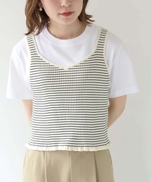 HER CLOSET | 【shemoshelly】リブボーダーニットビスチェ(ベスト)