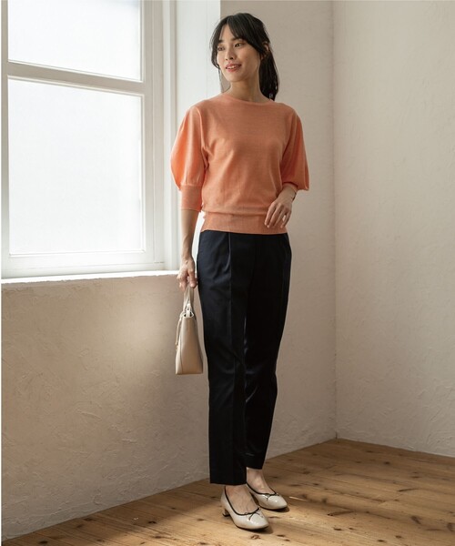 index（インデックス）の「◆ストレッチテーパードパンツ 【洗濯機洗い可/接触冷感/吸水速乾/透け防止】（その他パンツ・レディース・ライトベージュ/黄緑系/ネイビー/オフホワイト・36/38/40/42）」の20枚目の写真