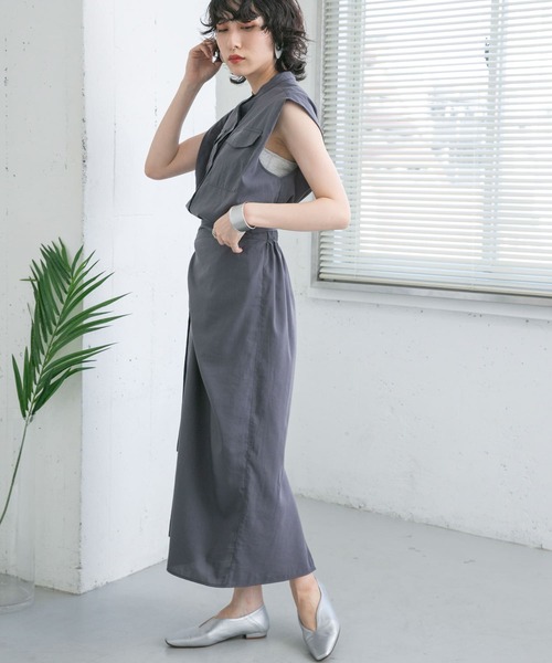 KBF（ケイビーエフ）の「ラップディティールワンピース（ワンピース・レディース・ネイビー/オレンジ系その他/グレー系その他・ONE）」の2枚目の写真