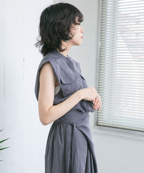 KBF（ケイビーエフ）の「ラップディティールワンピース（ワンピース・レディース・ネイビー/オレンジ系その他/グレー系その他・ONE）」の5枚目の写真