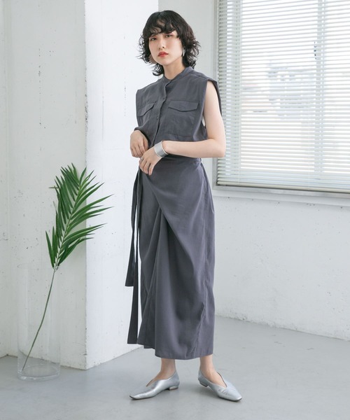 KBF（ケイビーエフ）の「ラップディティールワンピース（ワンピース・レディース・ネイビー/オレンジ系その他/グレー系その他・ONE）」の11枚目の写真