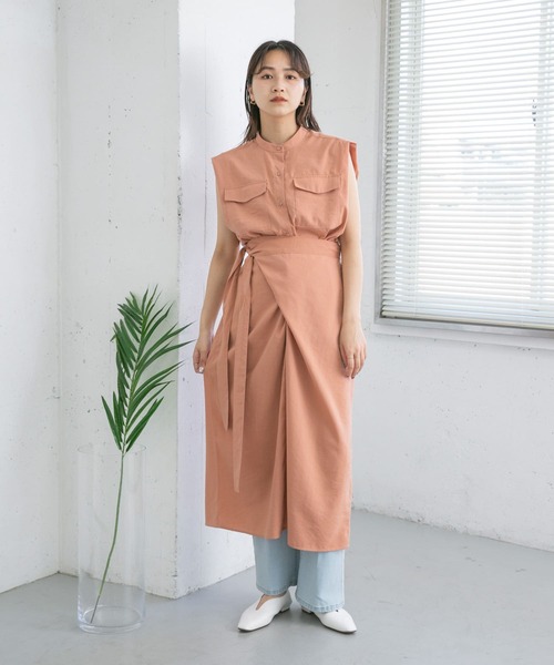 KBF（ケイビーエフ）の「ラップディティールワンピース（ワンピース・レディース・ネイビー/オレンジ系その他/グレー系その他・ONE）」の16枚目の写真