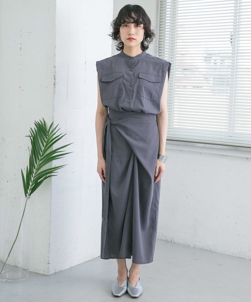 KBF（ケイビーエフ）の「ラップディティールワンピース（ワンピース・レディース・ネイビー/オレンジ系その他/グレー系その他・ONE）」の19枚目の写真