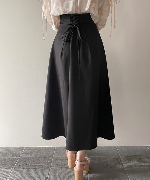 one way（ワンウェイ）の「バックレースアップフレアスカート（スカート・レディース・ブラック/ピンク/ベージュ・FREE）」の15枚目の写真