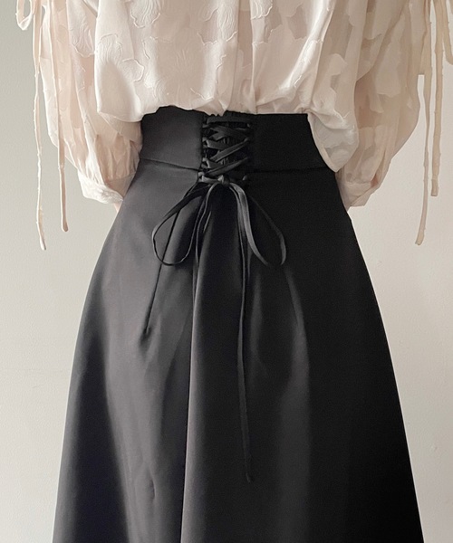 one way（ワンウェイ）の「バックレースアップフレアスカート（スカート・レディース・ブラック/ピンク/ベージュ・FREE）」の16枚目の写真