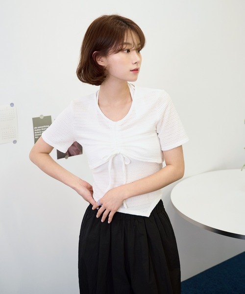 UNE MANSION(ユヌマンション)の「ウエストゴムピンタックルーズワイドワッシャーパンツ(スラックス・レディース・ライトカーキ/ベージュ/ブラック/カーキ/ピンク・FREE)」の11枚目の写真