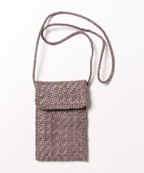 Dragon Diffusion(ドラゴンディフュージョン)の「【DRAGON DIFFUSION/ドラゴンディフュージョン】メッシュ レザー ミニ ポシェット スマートフォン バッグ(ショルダーバッグ・レディース・ホワイト/ブラウン/アンティークシルバー/ブラック/ライトカーキ/ダークブラウン/グレー・FREE)」の3枚目の写真