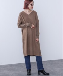 BEAMS HEART（ビームスハート）の「BEAMS HEART / 異素材カット ニットワンピース（ワンピース）」