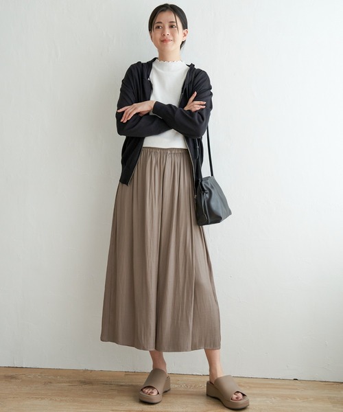 ikka(イッカ)の「ニットジップパーカー(パーカー・レディース・スカイブルー/ブラック/ライトグレー・M/L/S)」の5枚目の写真