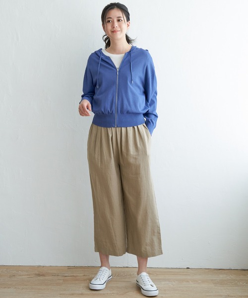 ikka(イッカ)の「ニットジップパーカー(パーカー・レディース・スカイブルー/ブラック/ライトグレー・M/L/S)」の11枚目の写真