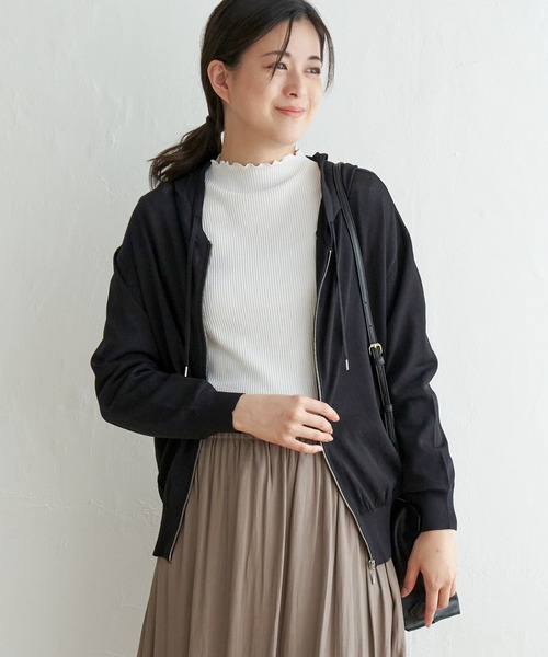 ikka(イッカ)の「ニットジップパーカー(パーカー・レディース・スカイブルー/ブラック/ライトグレー・M/L/S)」の19枚目の写真