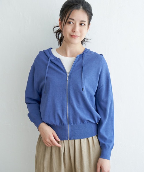 ikka(イッカ)の「ニットジップパーカー(パーカー・レディース・スカイブルー/ブラック/ライトグレー・M/L/S)」の21枚目の写真