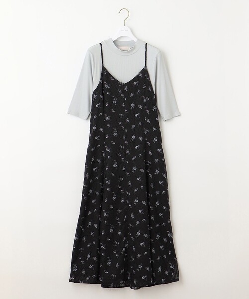 ANY SIS(エニィスィス)の「【2SET】フラワーキャミ ワンピース × リブインナー(ドレス・レディース・ダークブラウン系4/ブラック系4・3/2/1)」の7枚目の写真