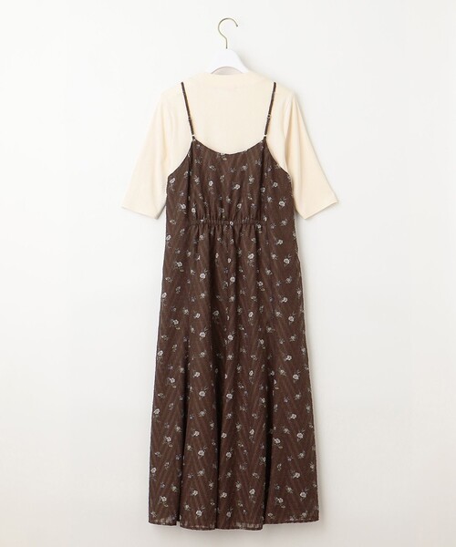 ANY SIS(エニィスィス)の「【2SET】フラワーキャミ ワンピース × リブインナー(ドレス・レディース・ダークブラウン系4/ブラック系4・3/2/1)」の9枚目の写真