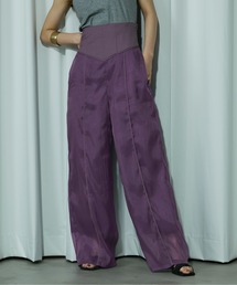 High corset シアーパイピングパンツ