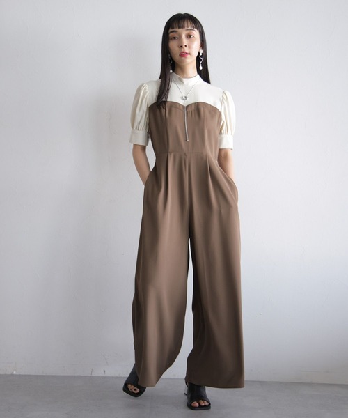 HARE（ハレ）の「レイヤードライクオールインワン(HARE)（つなぎ/オールインワン・レディース・ブラック/ベージュ・FREE）」の5枚目の写真