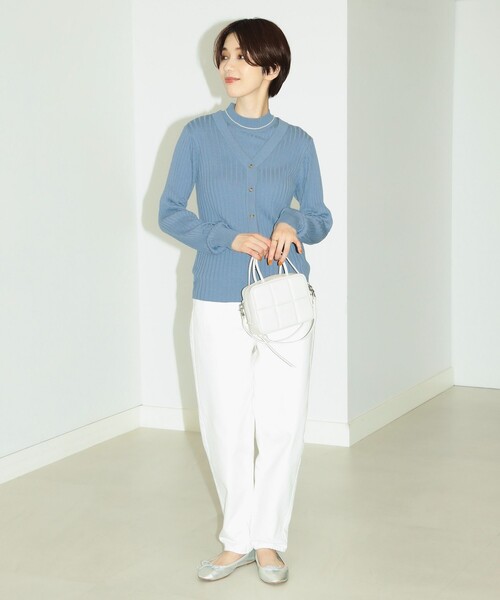 B:MING by BEAMS（ビーミングバイビームス）の「B:MING by BEAMS /  ウォッシャブル リブ カーディガン（カーディガン/ボレロ・レディース・ブルー系その他/ベージュ/ブラック・FREE）」の12枚目の写真