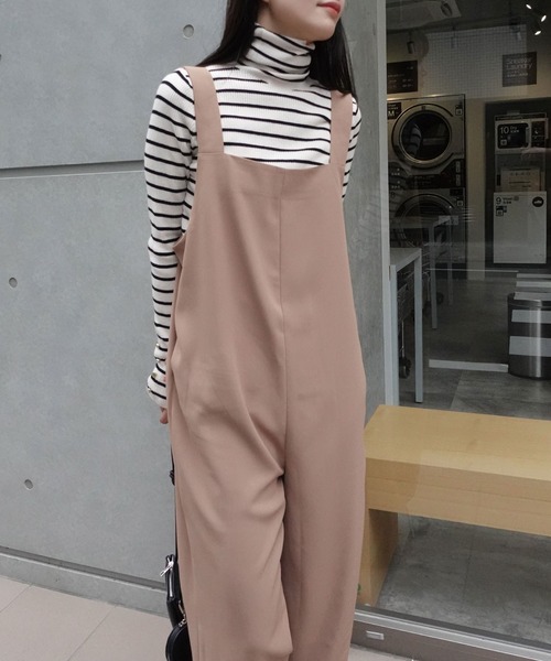 CORNERS(コーナーズ)の「とろみ素材裾スリットサロペット(サロペット/オーバーオール・レディース・モカ/ブラック・M)」の15枚目の写真