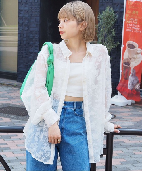 tiptop(ティップトップ)の「ベロアオパールBIGシャツ(シャツ/ブラウス・レディース・ブラック/アイボリー/グレイッシュベージュ・FREE)」の17枚目の写真