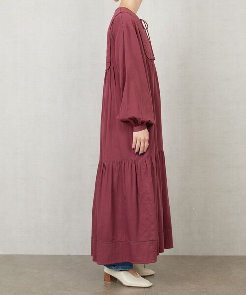 FREAK'S STORE（フリークスストア）の「限定展開　インド フロント キルティング 切替 ティアードワンピース（ワンピース・レディース・ネイビー/グリーン/ブラック/ホワイト/ワイン・MEDIUM/SMALL）」の16枚目の写真