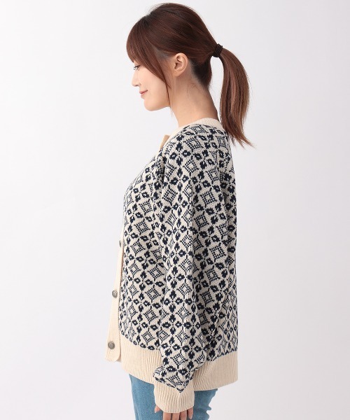 チチカカ（チチカカ）の「総柄ジャガードカーディガン（カーディガン/ボレロ・レディース・イエロー/ネイビー・FREE）」の10枚目の写真