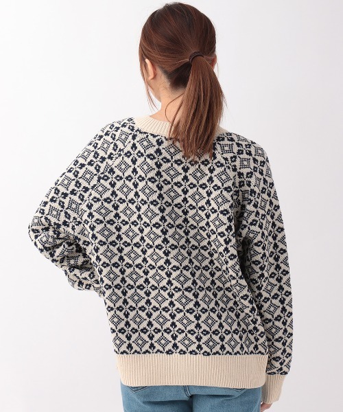 チチカカ（チチカカ）の「総柄ジャガードカーディガン（カーディガン/ボレロ・レディース・イエロー/ネイビー・FREE）」の11枚目の写真