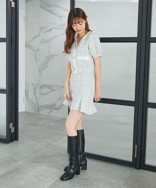 MAJESTIC LEGON（マジェスティックレゴン）の「カットツイードミニスカパン（スカート・レディース・グリーン系その他/ブルー系その他4/グレー系その他・MEDIUM）」の5枚目の写真