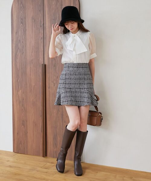 MAJESTIC LEGON（マジェスティックレゴン）の「カットツイードミニスカパン（スカート・レディース・グリーン系その他/ブルー系その他4/グレー系その他・MEDIUM）」の7枚目の写真