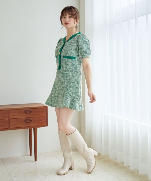 MAJESTIC LEGON（マジェスティックレゴン）の「カットツイードミニスカパン（スカート・レディース・グリーン系その他/ブルー系その他4/グレー系その他・MEDIUM）」の17枚目の写真