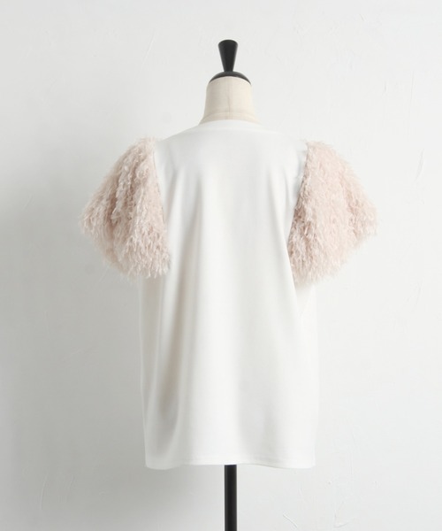 tocco closet（トッコ　クローゼット）の「【ZOZO限定】フリンジ切り替えカットプルオーバー（Tシャツ/カットソー・レディース・ピンク/ナチュラル/ブラック・M）」の10枚目の写真