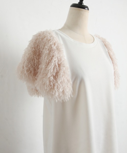 tocco closet（トッコ　クローゼット）の「【ZOZO限定】フリンジ切り替えカットプルオーバー（Tシャツ/カットソー・レディース・ピンク/ナチュラル/ブラック・M）」の12枚目の写真