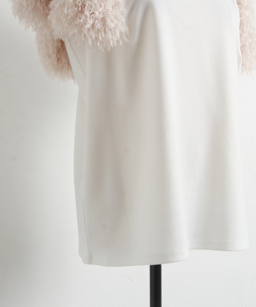 tocco closet（トッコ　クローゼット）の「【ZOZO限定】フリンジ切り替えカットプルオーバー（Tシャツ/カットソー・レディース・ピンク/ナチュラル/ブラック・M）」の13枚目の写真