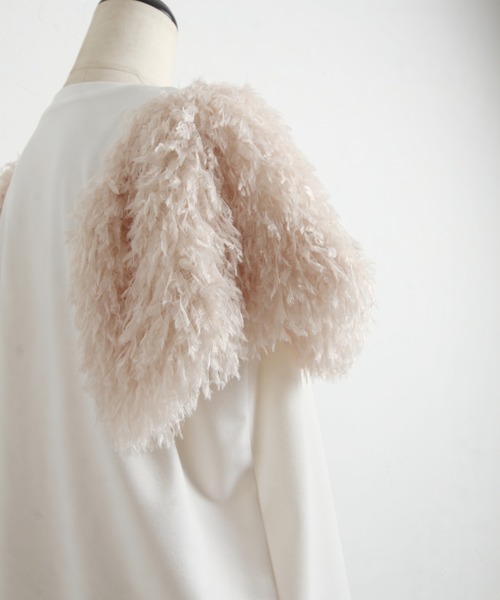 tocco closet（トッコ　クローゼット）の「【ZOZO限定】フリンジ切り替えカットプルオーバー（Tシャツ/カットソー・レディース・ピンク/ナチュラル/ブラック・M）」の14枚目の写真