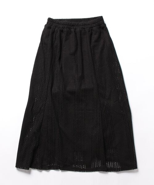 BELLUNA（ベルーナ）の「レース使いフレアーデザインスカート（スカート・レディース・グリーン/ブラック/オレンジ・MEDIUM/X-LARGE/SMALL/LARGE）」の12枚目の写真