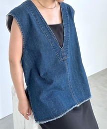 デニムVネックジレ　964567