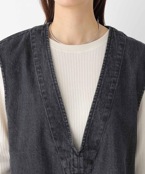 LEPSIM（レプシィム）の「デニムVネックジレ　964567（ベスト・レディース・アイボリー/ブルー/ブラック・FREE）」の5枚目の写真