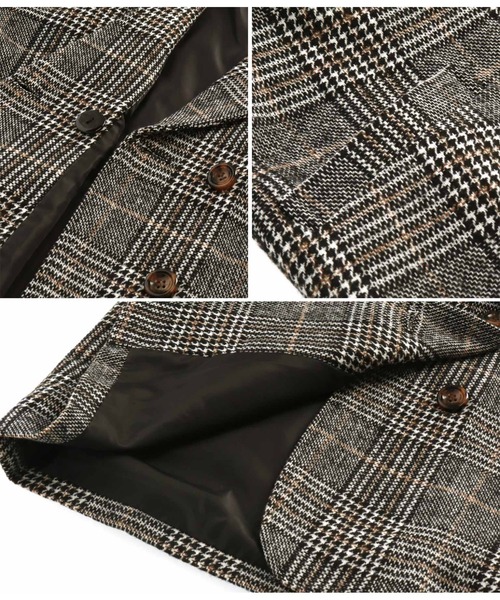 ANAP（アナップ）の「チェックミドル丈ジャケットコート【セットアップ対応】（テーラードジャケット・レディース・ベージュ/ブラック・FREE）」の21枚目の写真