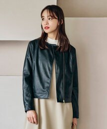 grove | ◆ミニマルなデザインで綺麗めに着こなせるライダースジャケット(ライダースジャケット)