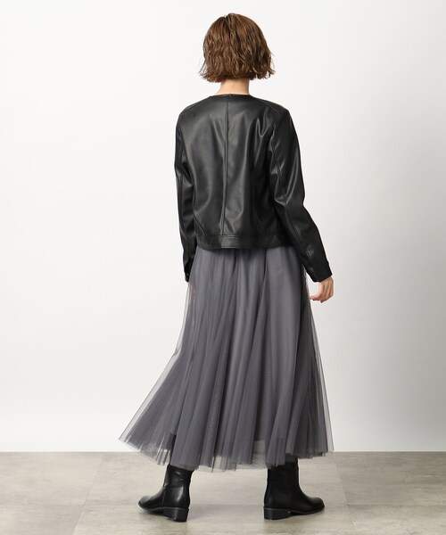 grove（グローブ）の「◆ミニマルなデザインで綺麗めに着こなせるライダースジャケット（ライダースジャケット・レディース・ブラック/ナチュラル・02/03/01/05/04）」の22枚目の写真