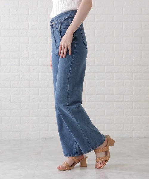 Lace Ladies（レースレディース）の「ハイウエストレイヤードワイドデニムパンツ（デニムパンツ・レディース・ネイビー/ダークグレー/ライトブルー/ブラック・XL/S/M）」の19枚目の写真