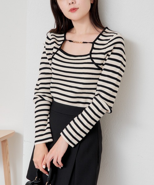 Darich チェーンデザインボレロリブニット Darich - Darich チェーンデザインボレロリブニットの通販 by shop