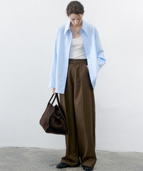 tageechita（タジチタ）の「【tageechita】ハイブリッドウエスト ドレープスラックス（スラックス・レディース・ブラウン/ブラック・L/S/M）」の17枚目の写真