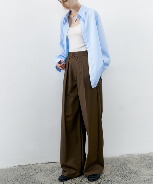 tageechita（タジチタ）の「【tageechita】ハイブリッドウエスト ドレープスラックス（スラックス・レディース・ブラウン/ブラック・L/S/M）」の20枚目の写真