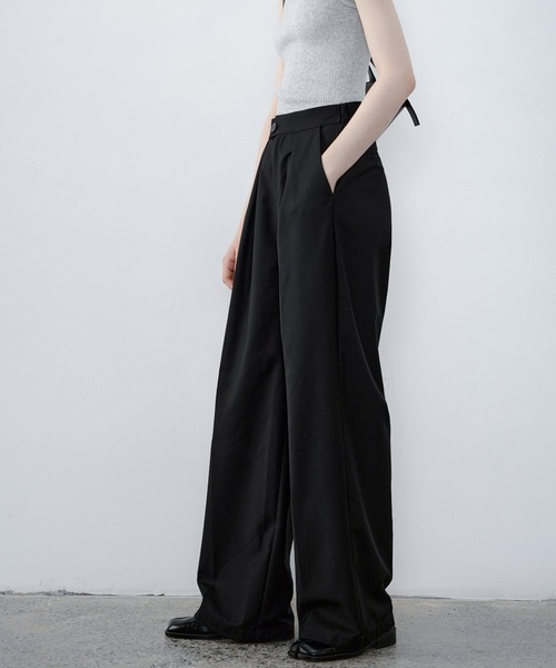 tageechita（タジチタ）の「【tageechita】ハイブリッドウエスト ドレープスラックス（スラックス・レディース・ブラウン/ブラック・L/S/M）」の19枚目の写真