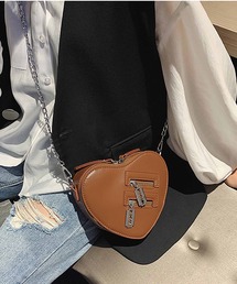 NANEA | シルバーチェーンショルダー ハート型バッグ(ショルダーバッグ)
