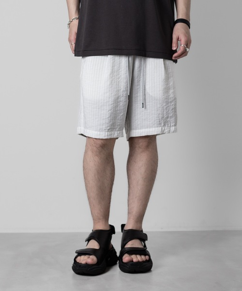 ATTACHMENT(アタッチメント)の「RY/NYローンショーツ / RY/NY LAWN SHORTS(その他パンツ・メンズ・ライトブルー/ホワイト×グレー/ブラック/ホワイト・2/1/3)」の3枚目の写真