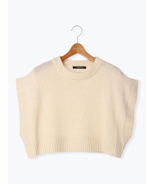 Lugnoncure（ルノンキュール）の「後ろ畦編み短丈ベスト（ベスト・レディース・オフホワイト/ネイビー/ブラウン・F）」の14枚目の写真